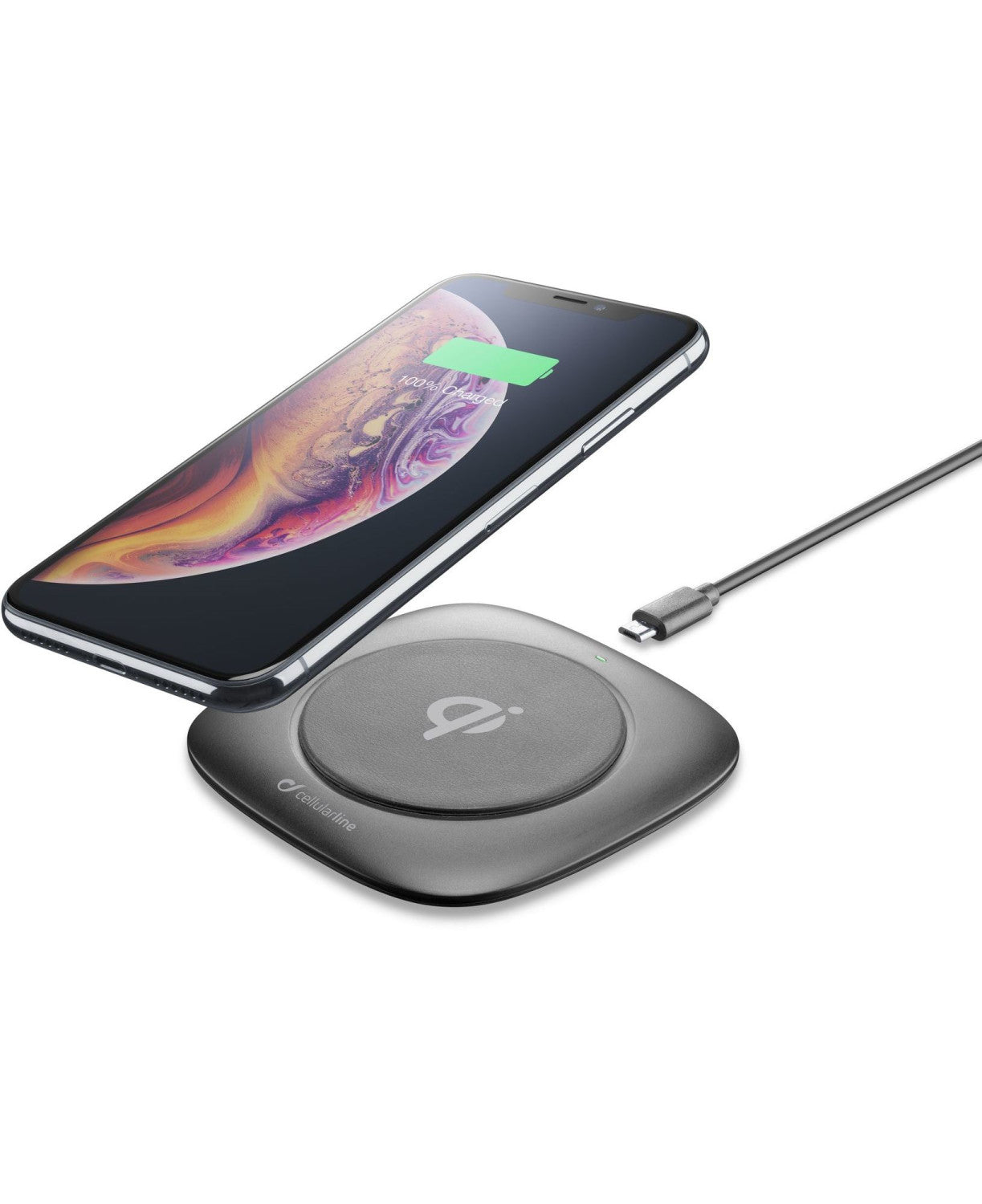 Cellularline Easy Wireless Charger Caricabatteria Wireless con Base di Ricarica 10W Nero