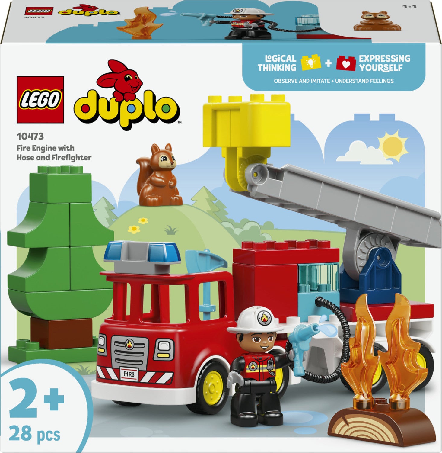 LEGO DUPLO Autopompa con Manichetta e Pompiere 10473 Set da Costruzione 28 Pezzi per Bambini dai 2 Anni