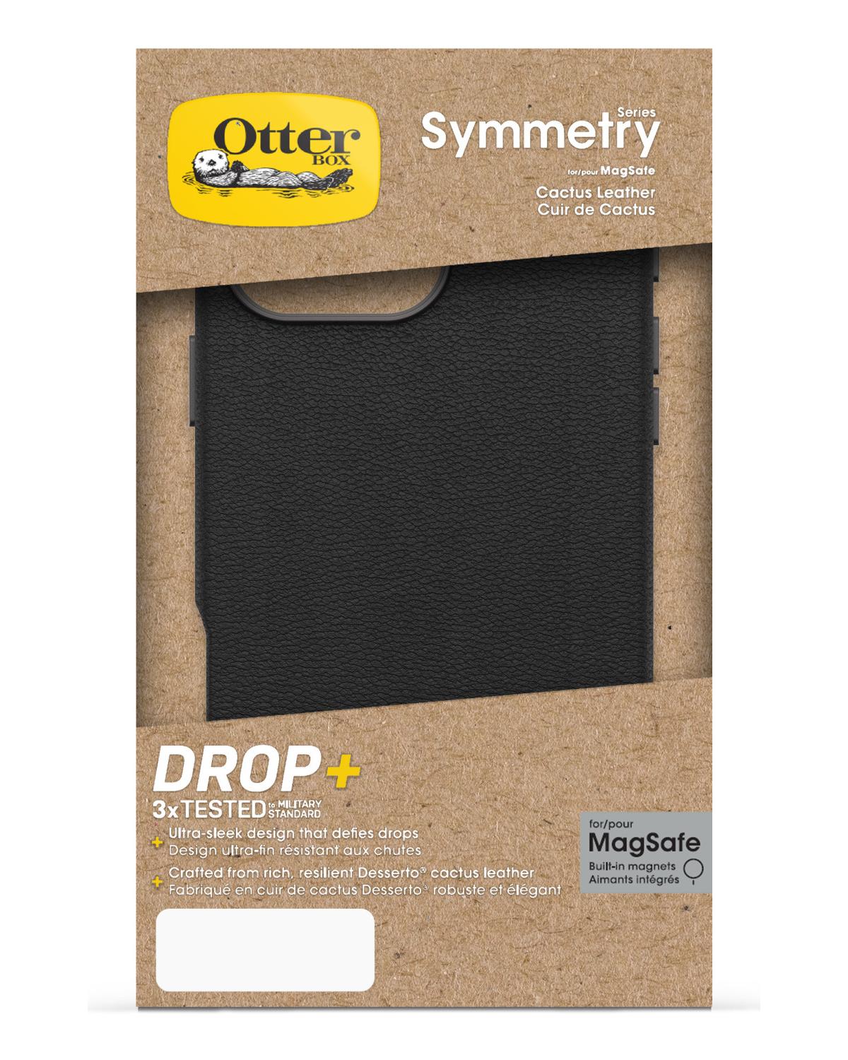 OtterBox Symmetry Series Cactus Leather per MagSafe per iPhone 16 Pro Max Noir Ash custodia