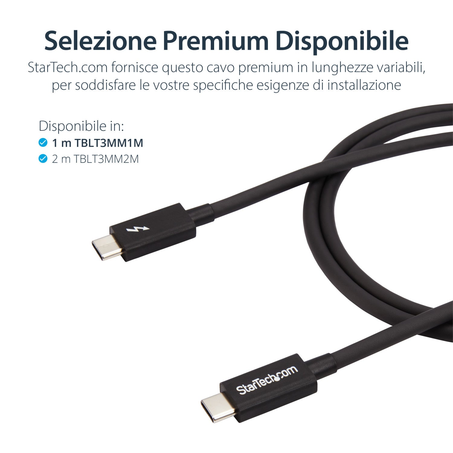 StarTech.com Cavo Thunderbolt 3 da 1m, 20Gbps, 100W PD, 4K, Certificato Thunderbolt, Compatibile con Thunderbolt 4/USB 3.2/DP Alt Mode/USB4