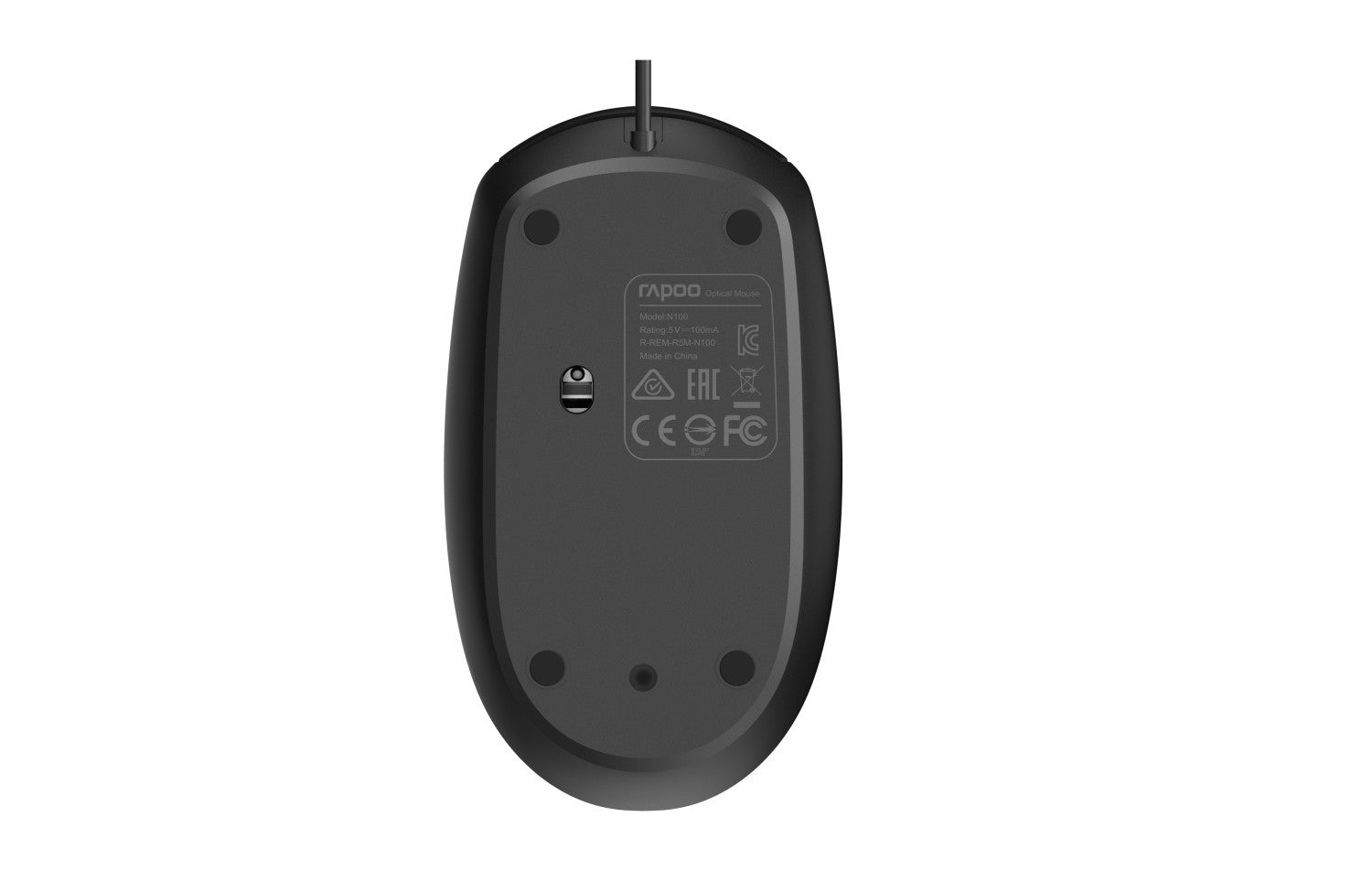 Rapoo N100-BK mouse Ufficio Ambidestro USB tipo A Ottico 1600 DPI