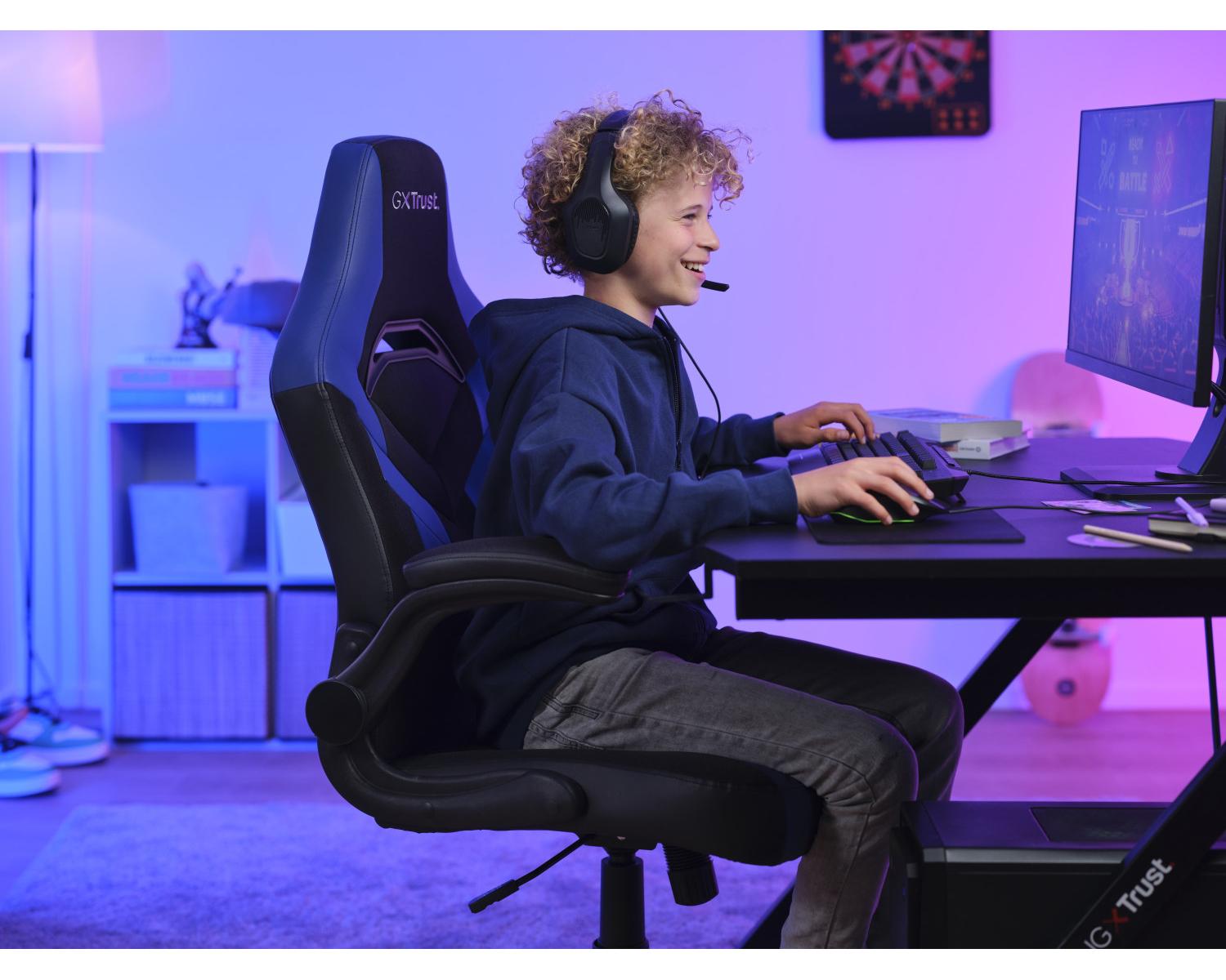 Trust GXT 703B RIYE Sedia per gaming universale Nero, Blu