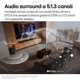 LG Soundbar S90TY, 570W su 5.1.3 canali, Dolby Atmos, Wi-Fi, 3 speaker up-firing
