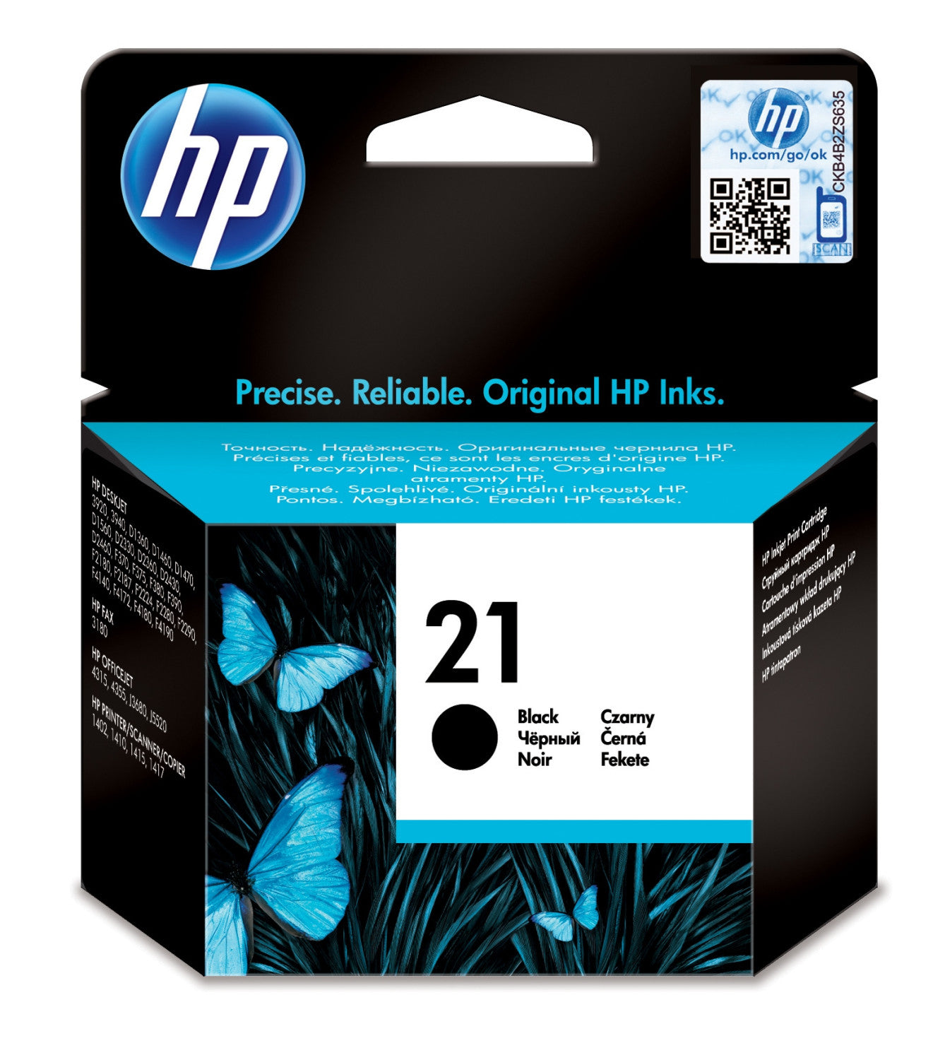 HP 21 C9351AE ABE Black Original Ink Cartridge Cartuccia d'Inchiostro 1 pz