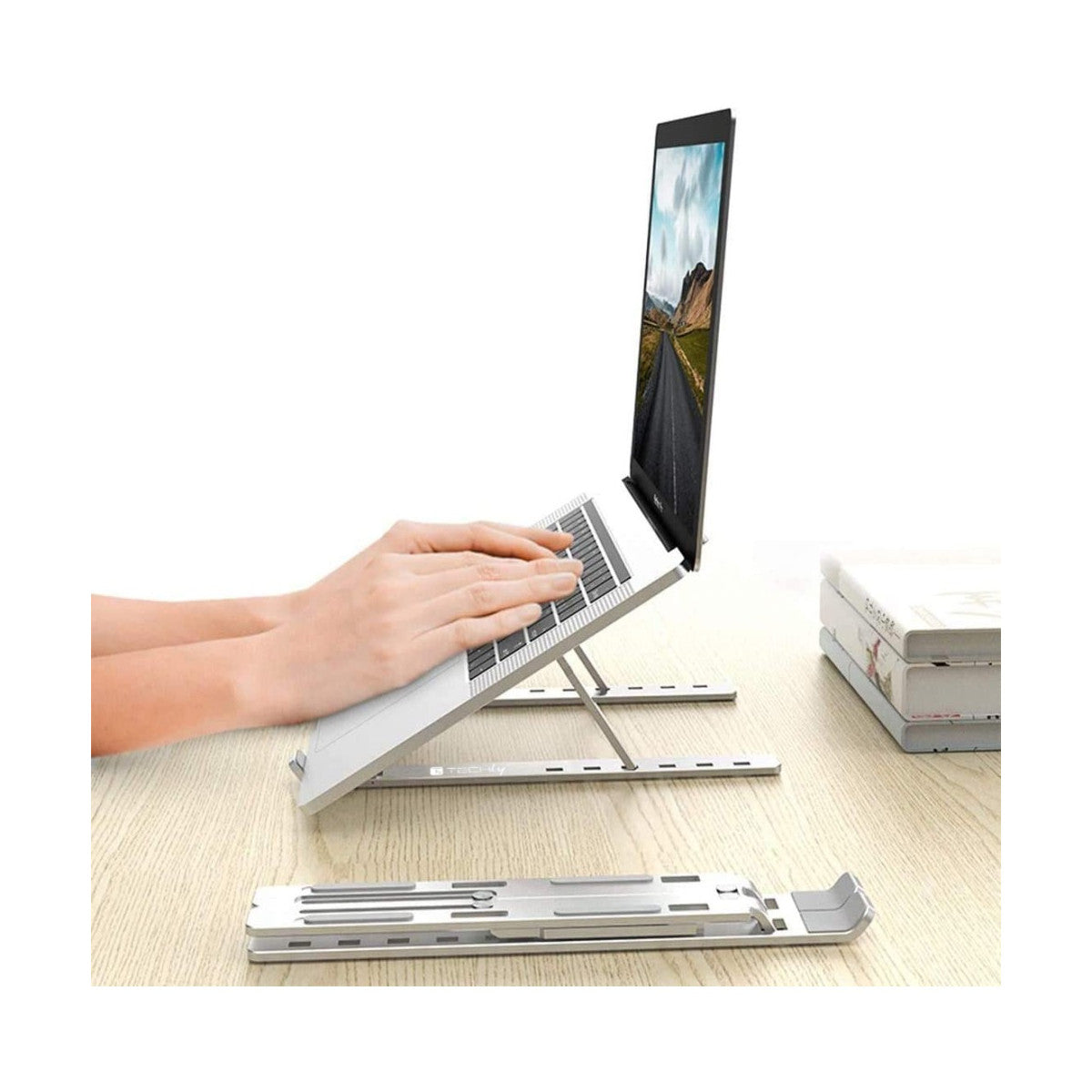 Techly ICA-TBL 134TY supporto per laptop Supporto per computer portatile Argento 40,6 cm (16 pollici)