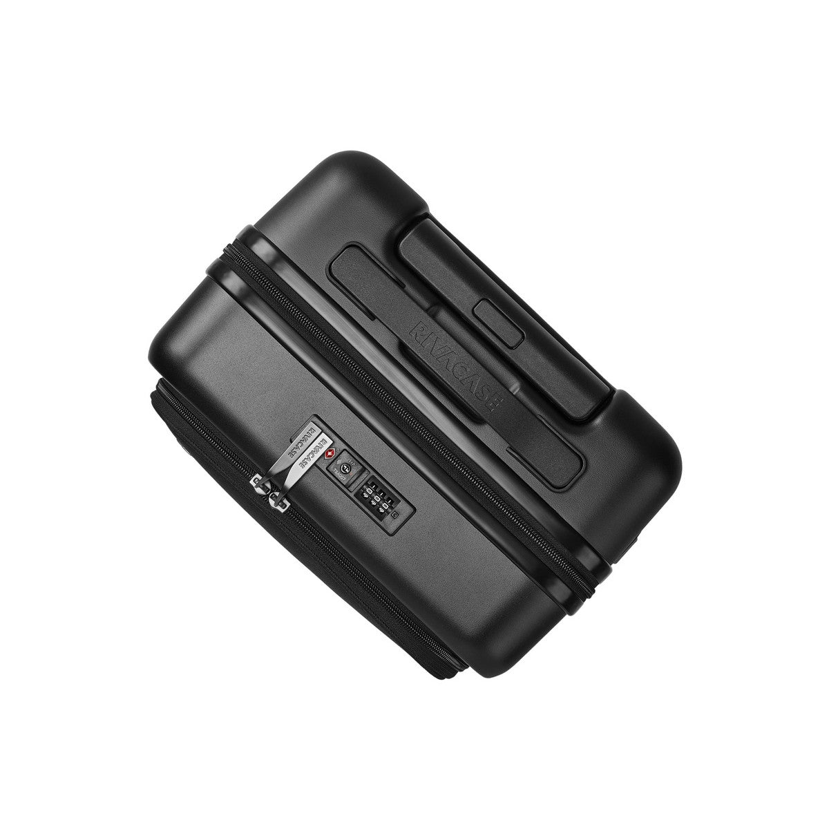Rivacase Clark Trolley Guscio rigido Nero 34 L Alluminio, Policarbonato (PC), Poliestere
