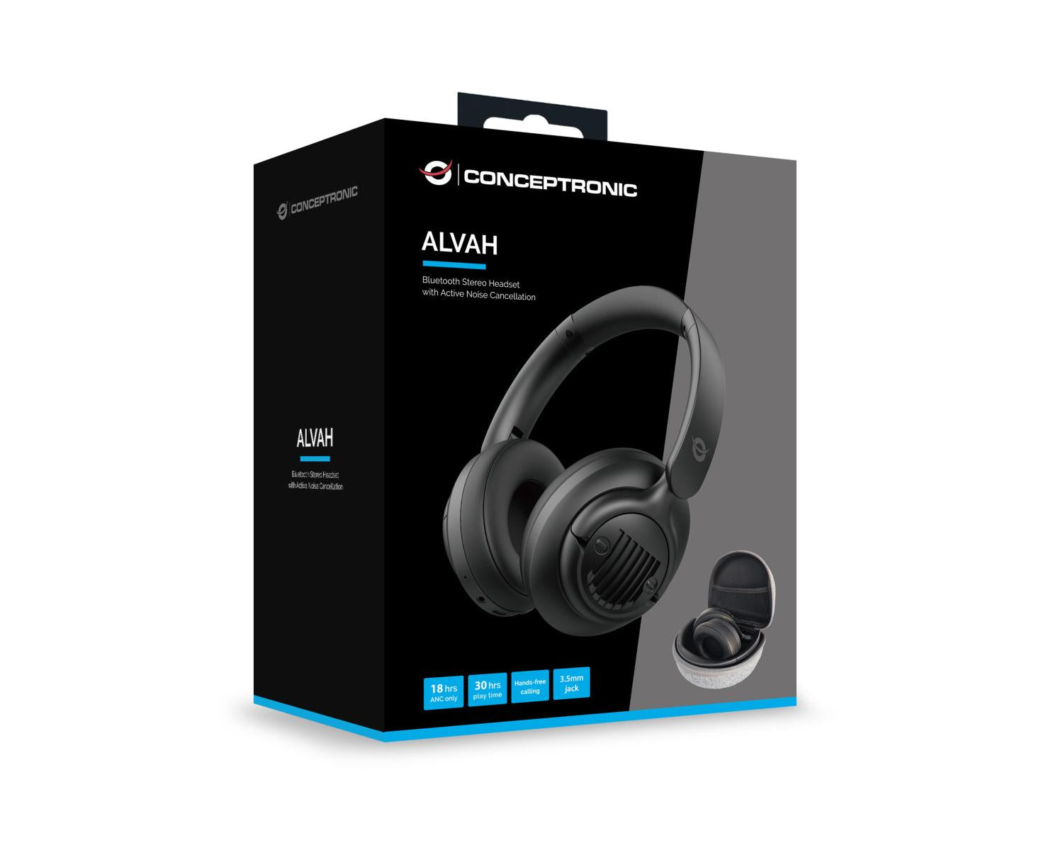 Conceptronic ALVAH02B cuffia e auricolare Con cavo e senza cavo A Padiglione Musica e Chiamate Bluetooth Nero