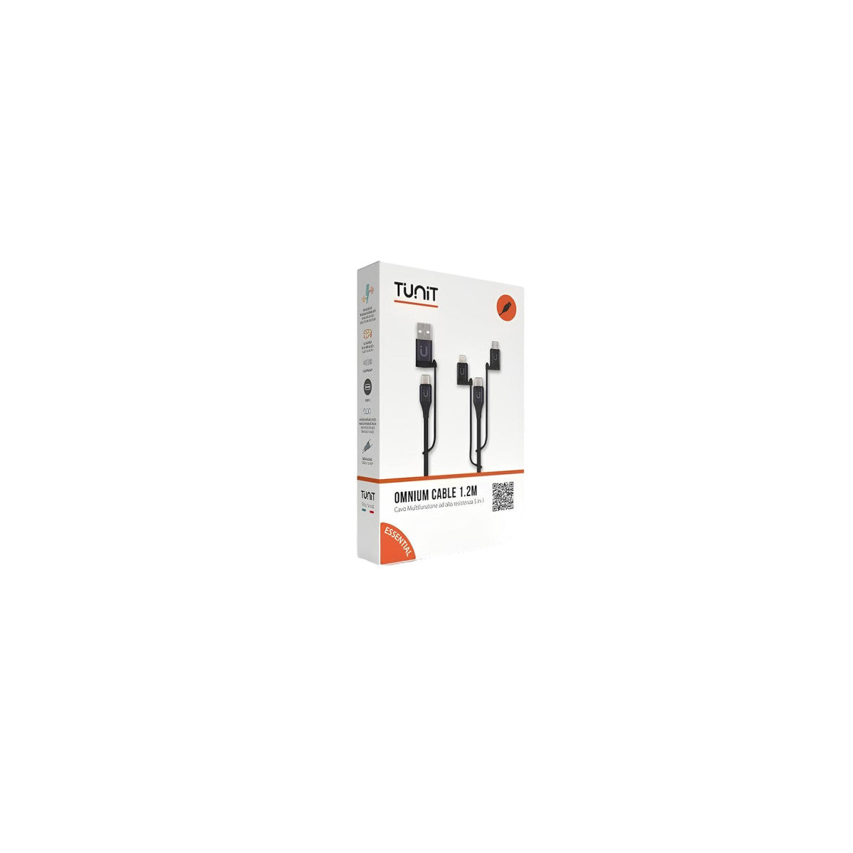 TUNIT TTCOM00 cavo USB 1 m USB A/USB C Micro-USB B/Lightning Nero