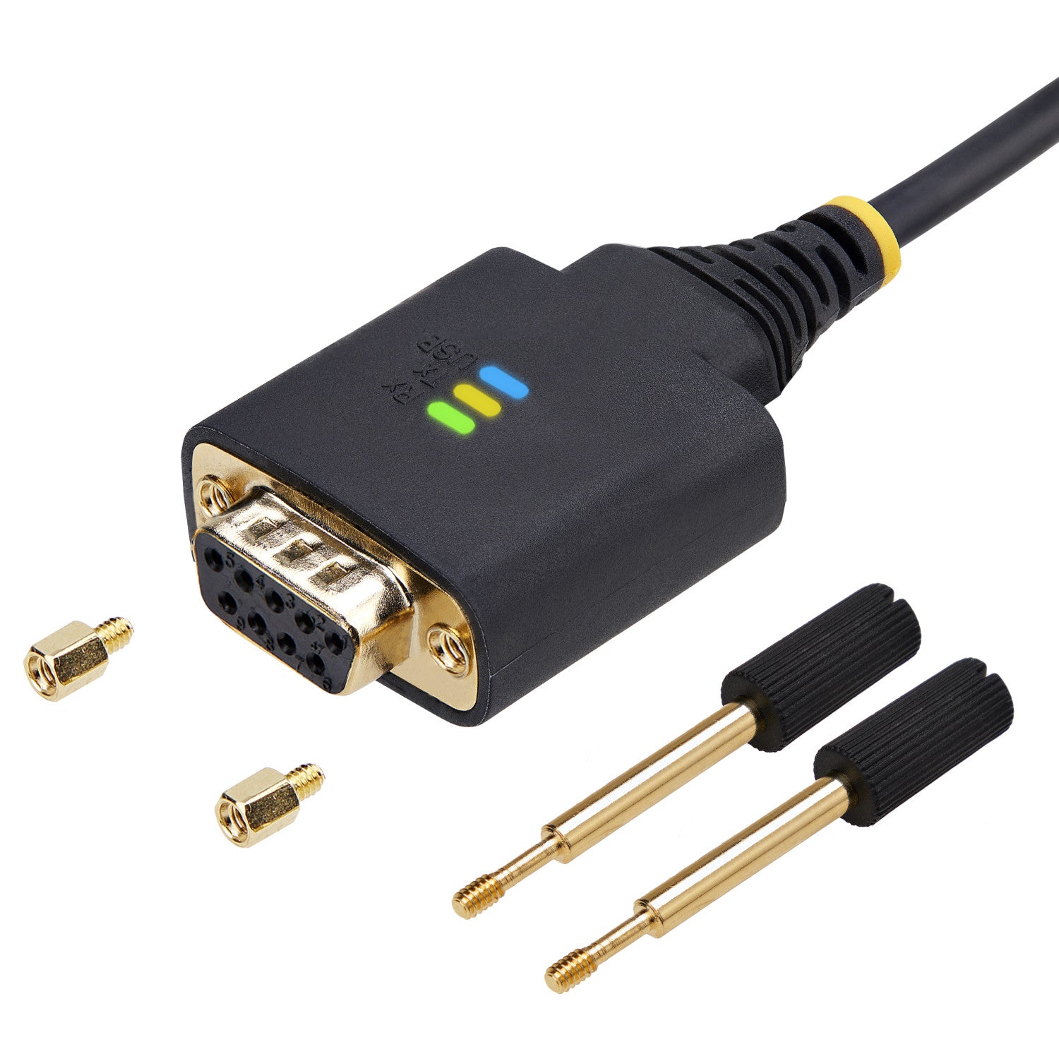 StarTech.com Cavo adattatore seriale da USB a Null Modem, ritenzione COM, FTDI, USB-A a DB9 RS232, viti/dadi DB9 intercambiabili, Windows/macOS/Linux