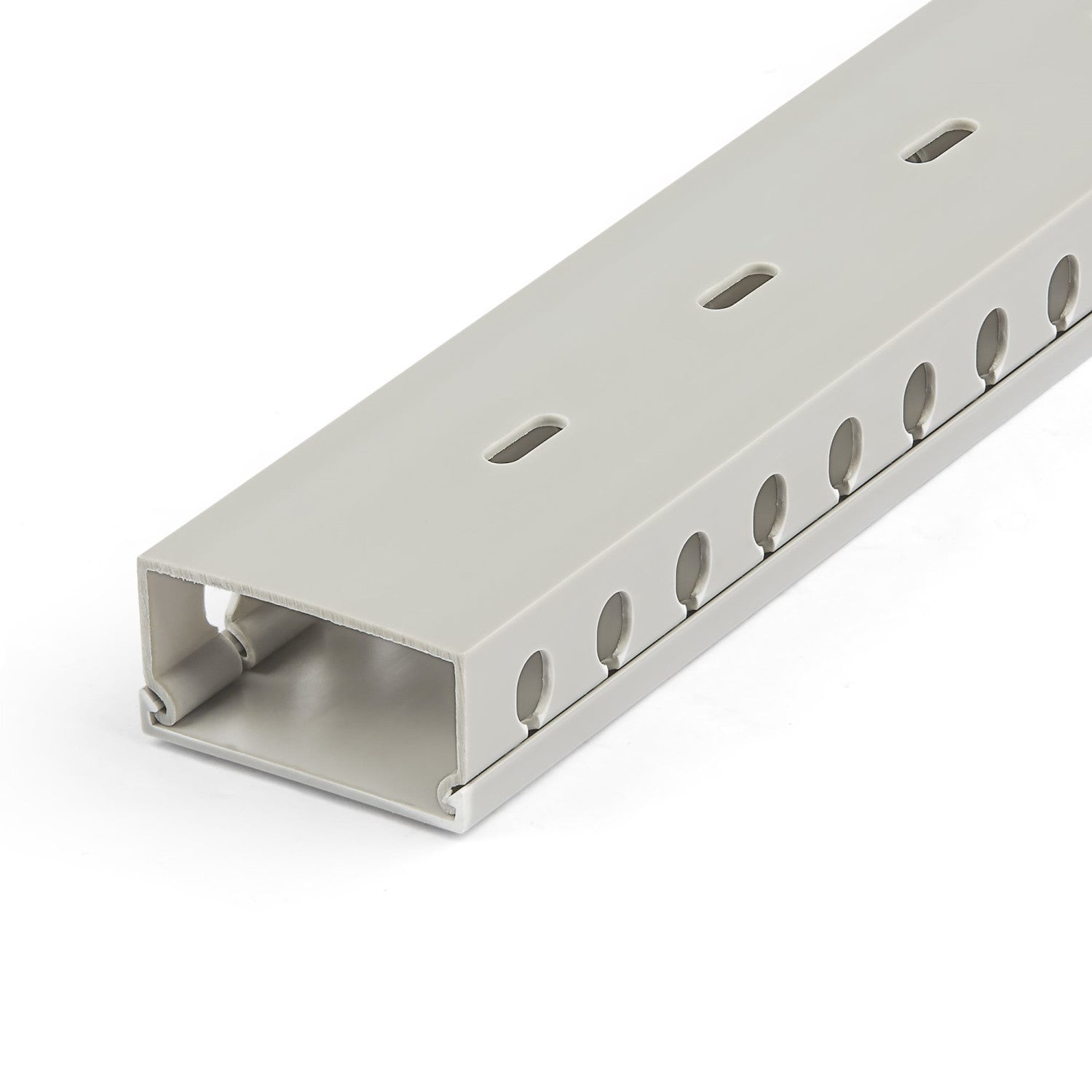 StarTech.com Canalina di cablaggio cavi scanalata con coperchio, 50mm P x 25mm H - 2m L - 8mm, canalina passacavi in PVC per cavo di rete/ canaline a parete, massimo 25 cavi, certificata UL