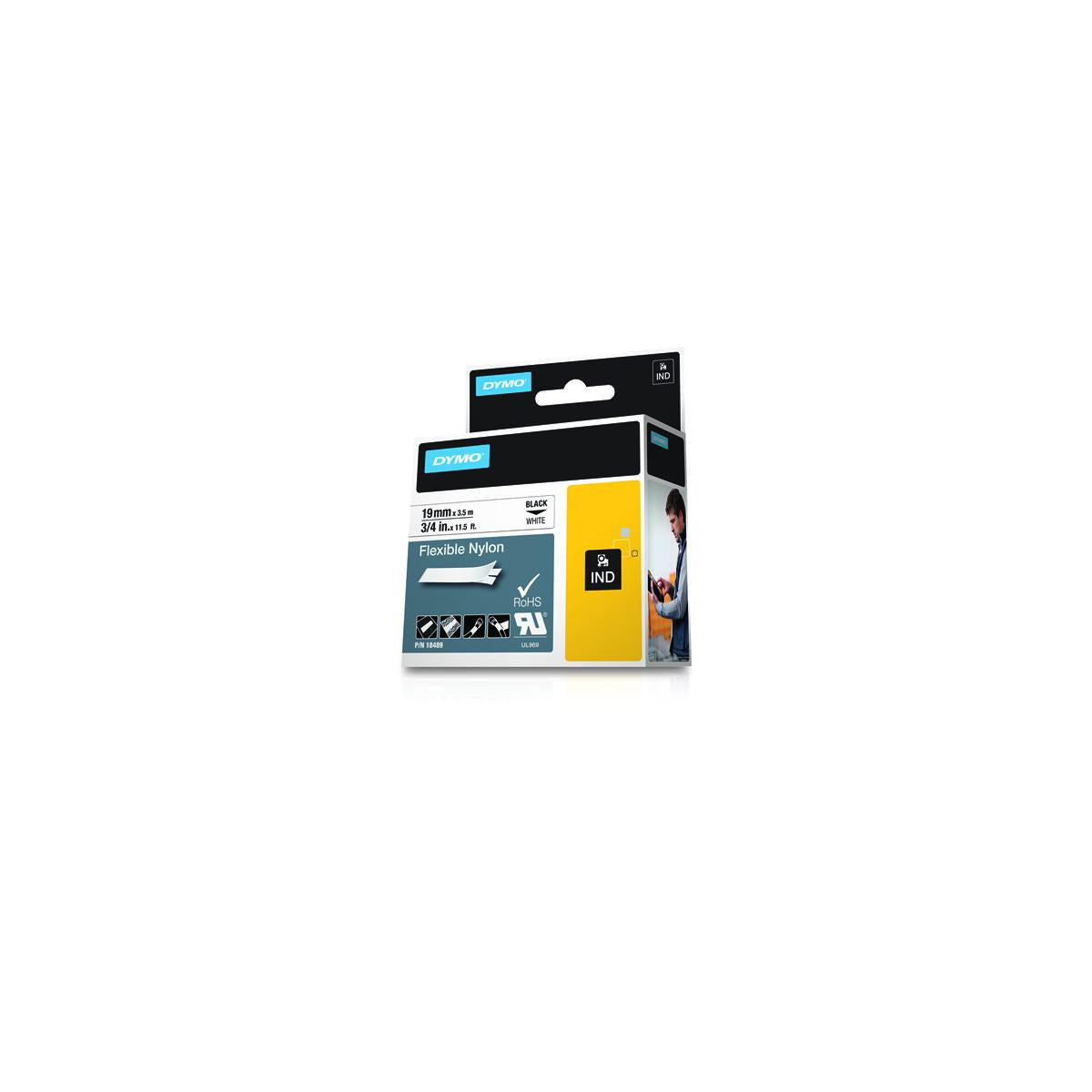 DYMO 18489 nastro per etichettatrice Nero su bianco
