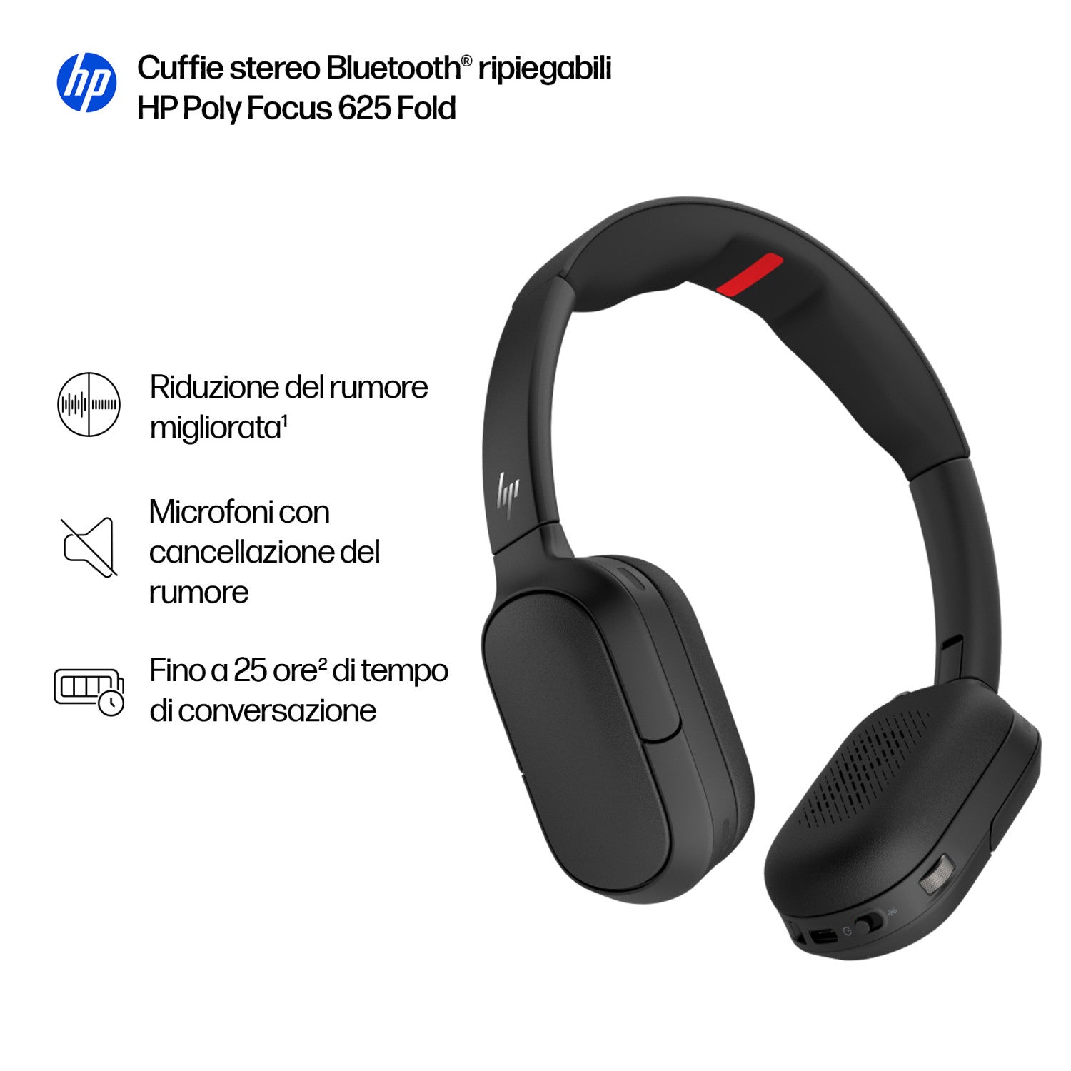 HP Poly Cuffie Bluetooth stereo Focus 625
