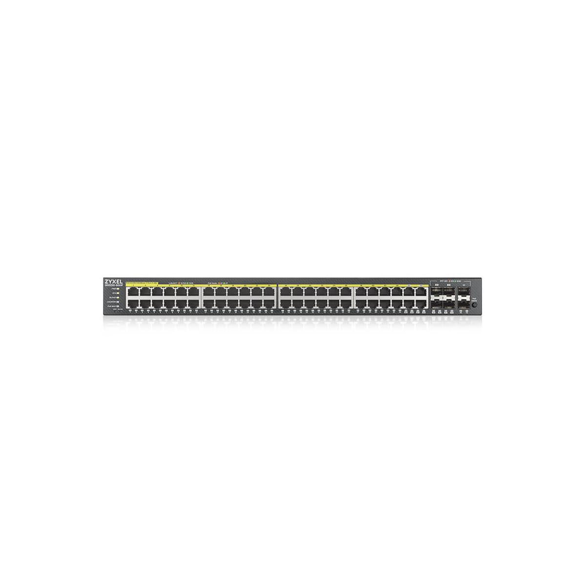 Zyxel GS2220-50HP-EU0101F switch di rete Gestito L2 Gigabit Ethernet (10/100/1000) Supporto Power over Ethernet (PoE) Nero