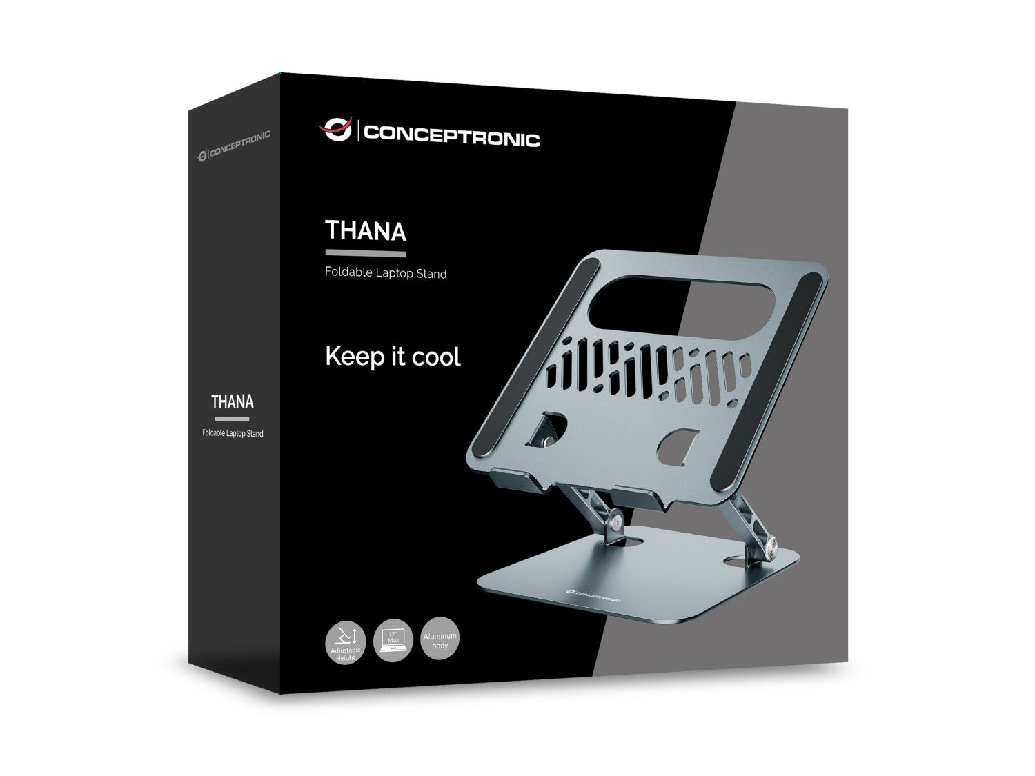 Conceptronic THANA10G supporto per laptop Supporto per computer portatile Grigio 43,2 cm (17")