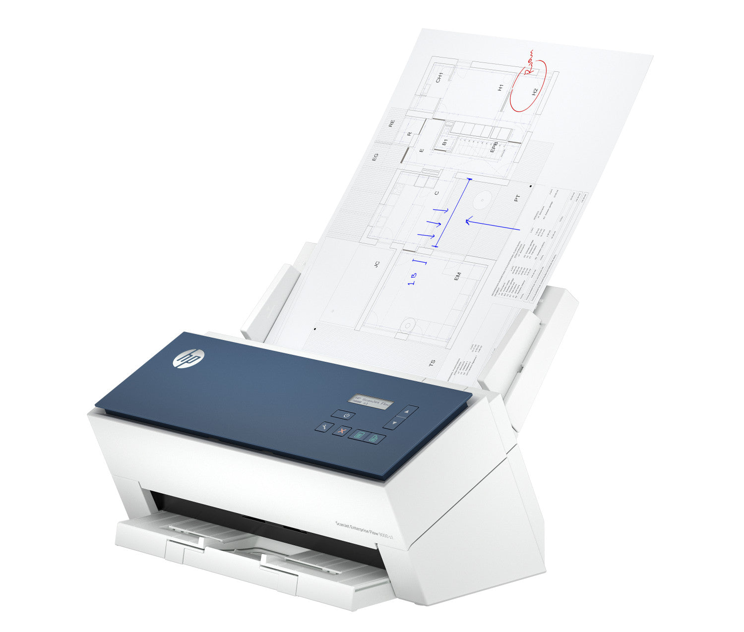 HP ScanJet Enterprise Flow 9000 s1 Scanner con ADF alimentatore di fogli 1200 x 1200 DPI A3 Blu, Bianco