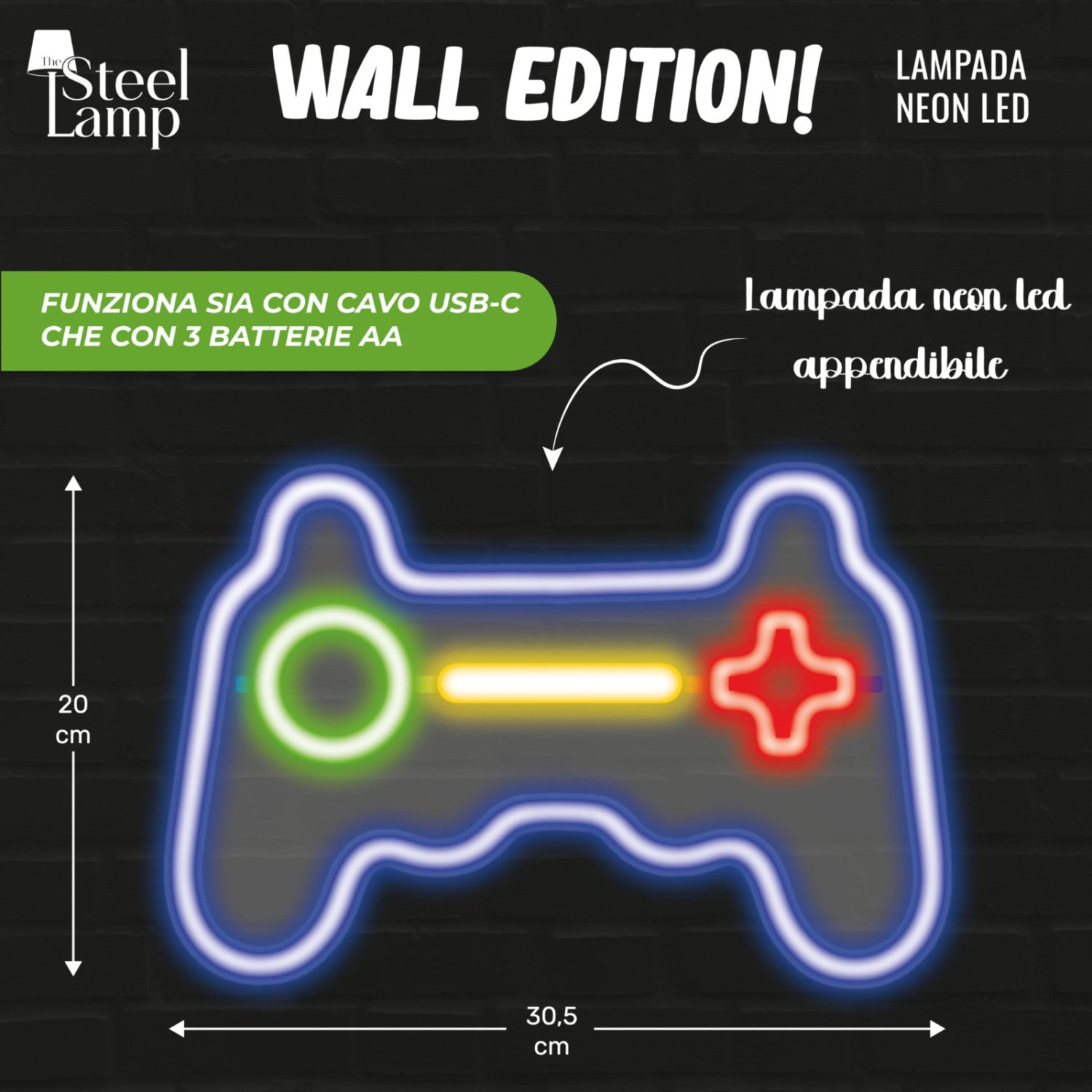T-Tex Srl Insegna Al Neon Led Joystick Decorativa
