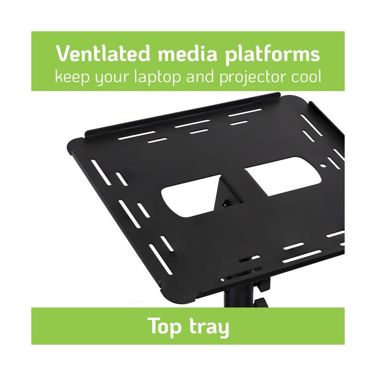 Techly ICA TB TPM 10 supporto per laptop Carrello per Proiettore Notebook Regolabile con Mensola Nero