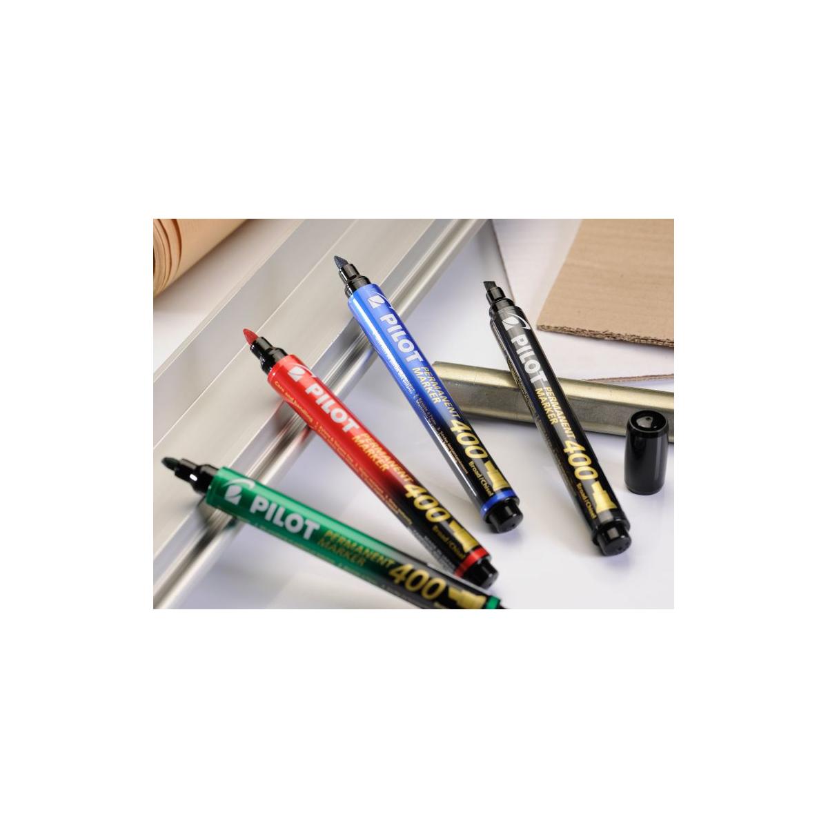 Pilot 400 marcatore permanente Punta smussata Nero 20 pz