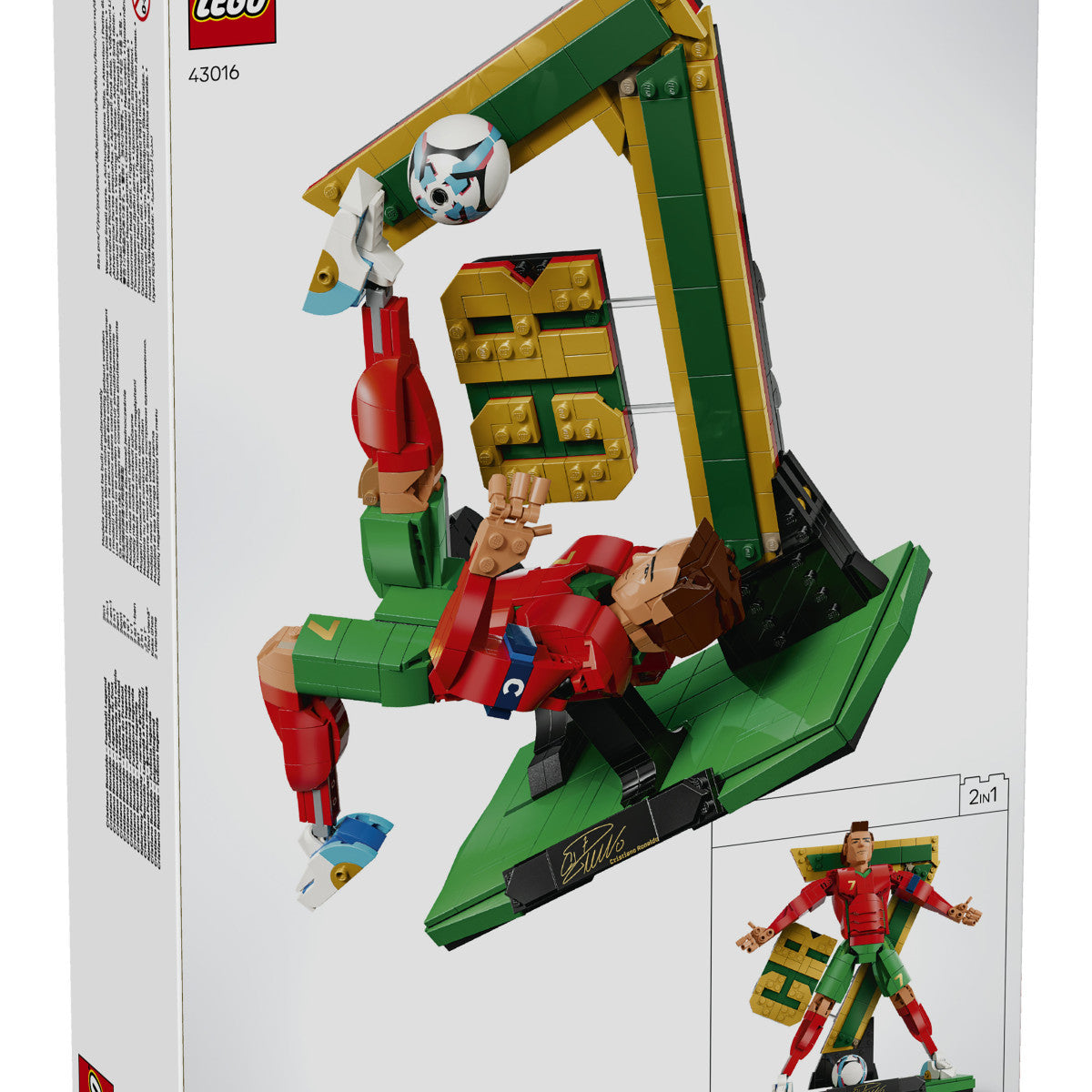 Lego Editions 43016 Cristiano Ronaldo Leggenda Del Calcio, Action Figure Giocattolo 3D Da Esposizione, Regalo Bambini 12