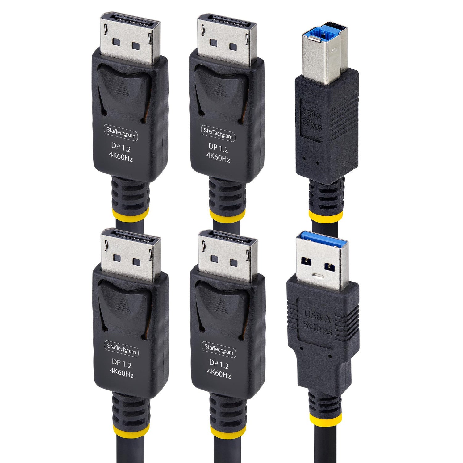 StarTech.com Cavo KVM con doppia porta DisplayPort e USB 5 Gbps da 1,8m, 4K 60 Hz, DP 1.2 e cavo combinato USB per switch KVM a doppio monitor