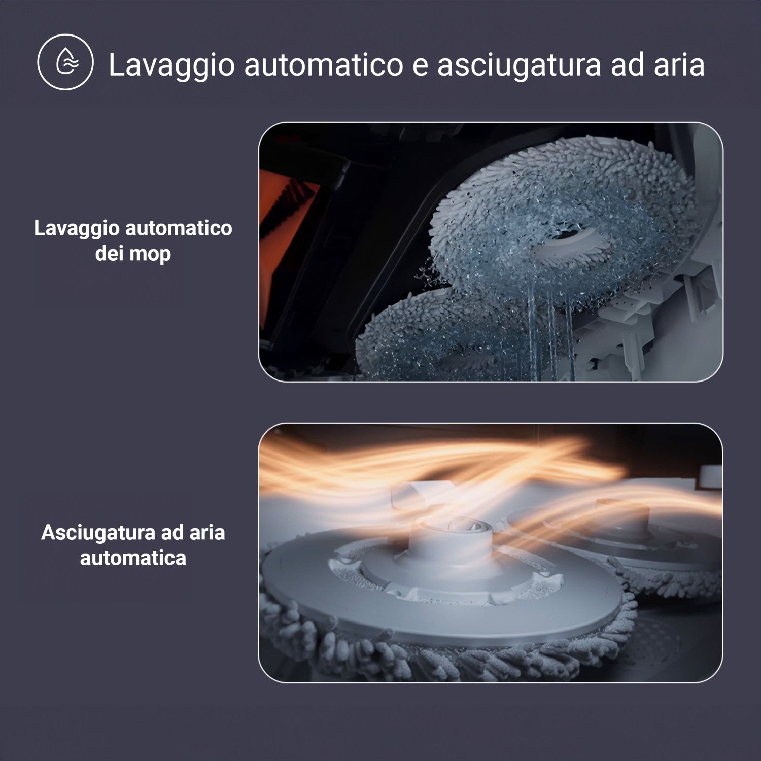 EZVIZ RS2 Aspirapolvere lavapavimenti robot con base di lavaggio automatica e telecamera di sicurezza