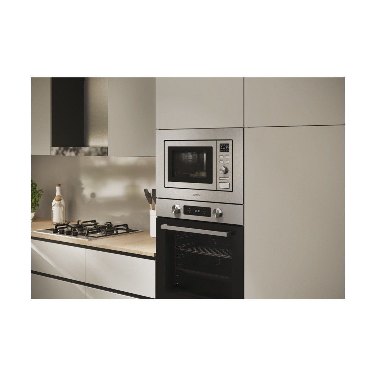 Candy CA38FMW8NG Argento Solo microonde Da incasso 17 L