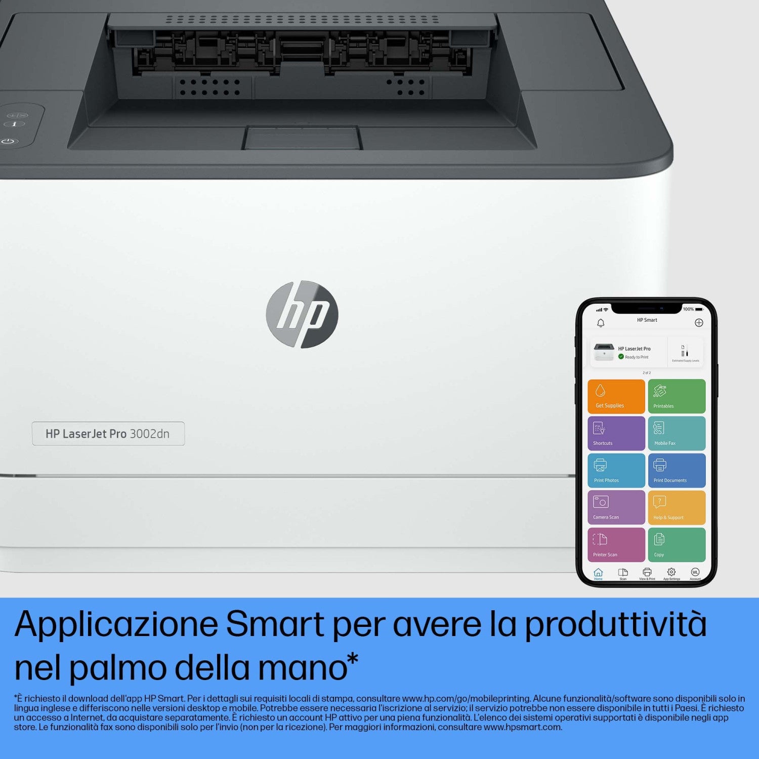 HP 3G652F Stampante LaserJet Pro 3002dw Printer 1200x1200 DPI A4 Wi Fi Bianco Grigio