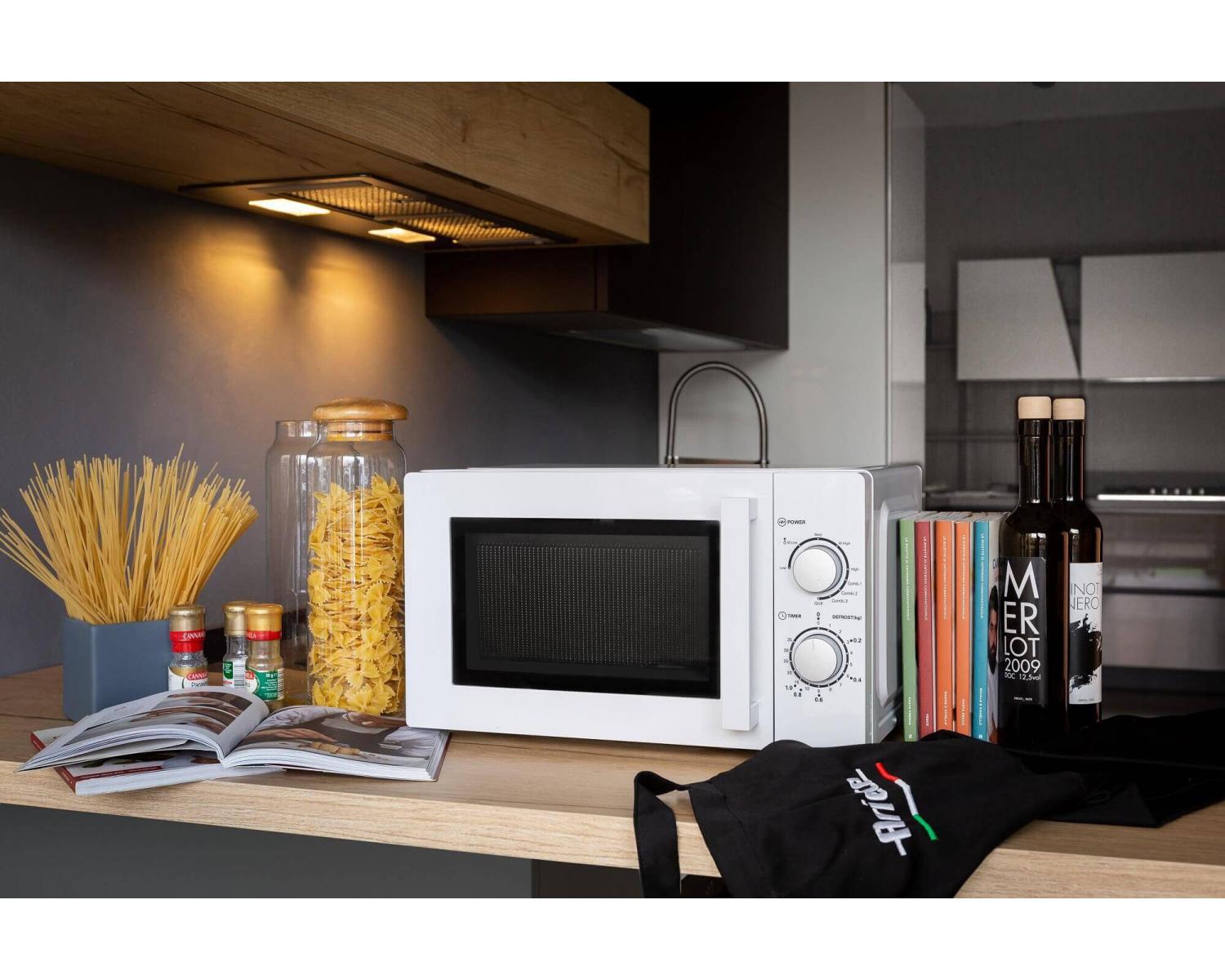 Ariete 952 Forno a Microonde Combinato con Grill - 5 Livelli di Potenza - 3 Funzioni Combinate - 1000 Watt - 20 Litri - Bianco