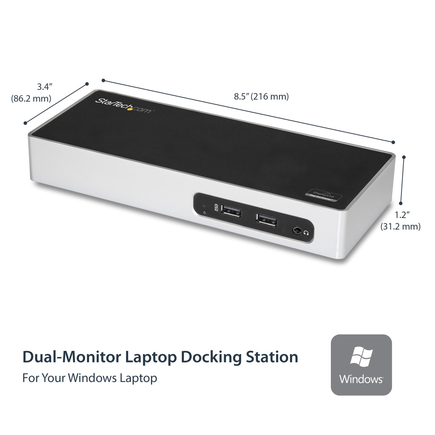 StarTech.com Docking Station USB 3.0 - Laptop Dock per doppio monitor con HDMI e DVI/VGA Video - Hub a 6 porte USB 3.1 Gen 1 5Gbps, GbE, Audio - Dock Universale Type-A - Windows Mac