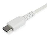 StarTech.com Cavo di Ricarica USB-C da 1m - Resistente Cavetto USB-C di Ricarica Veloce e Sync da USB 2.0 a USB Type C - Rivestimento in TPE e Fibra Aramidica M/M 60W Bianco, Samsung S10/S20/Ipad Pro/MS Surface