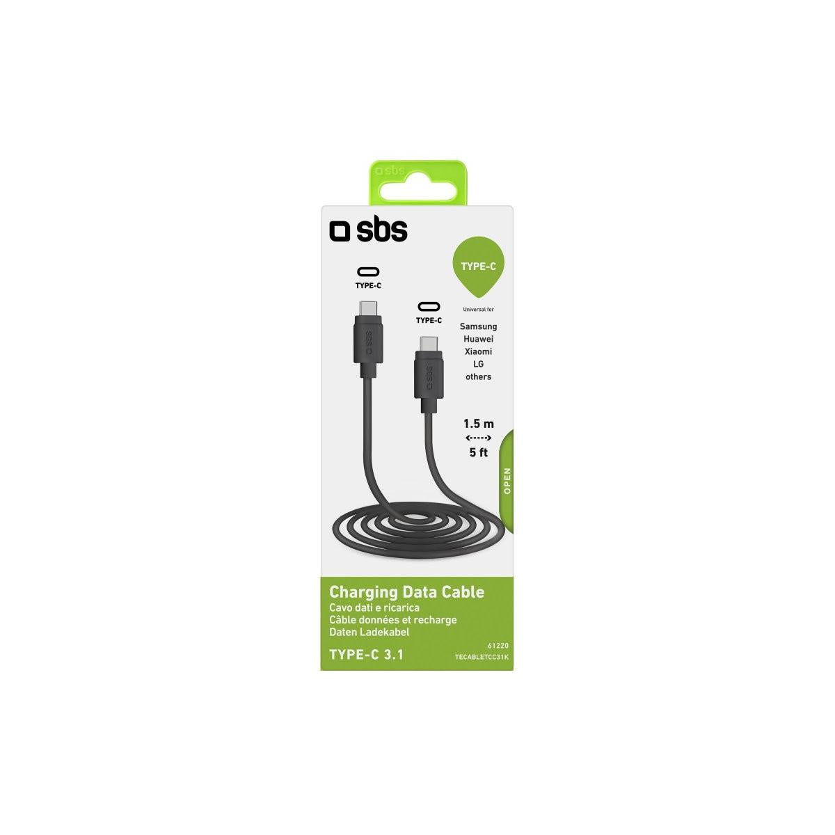 SBS Cavo dati e ricarica con connettori Type-C 3.1