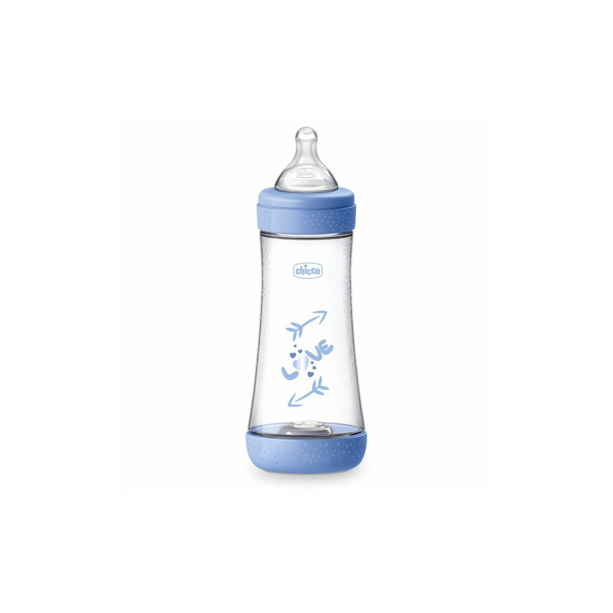 Chicco Biberon Perfect 5 Flusso Veloce 300 ml Silicone Azzurro 4M