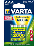 Varta Ready2Use HR03 4pcs Batteria ricaricabile Mini Stilo AAA Nichel-Metallo Idruro (NiMH)
