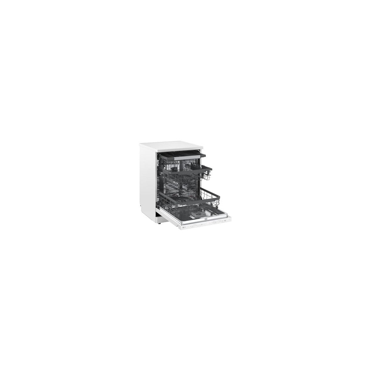 LG Lavastoviglie Libera Installazione DF375HWS Classe A 14 Coperti TrueSteam QuadWash 3 Cestelli Auto-Apertura Wi-Fi 43dB Bianco