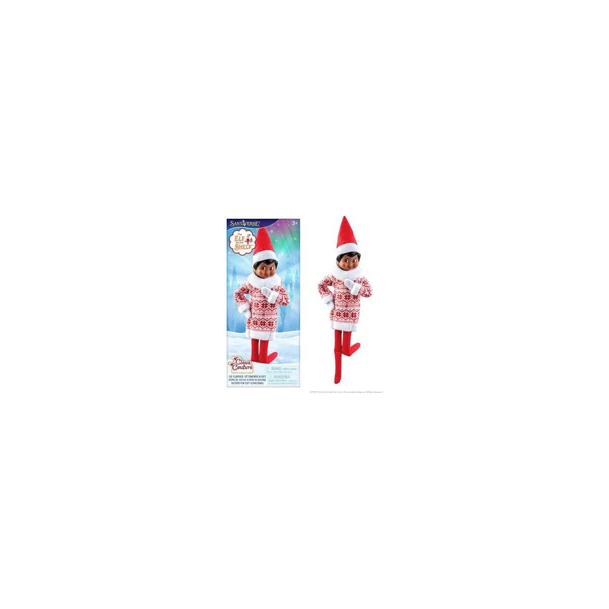 The Elf on the Shelf Abito Da Festa Per Elfo Scout Rosso In Velluto CCREDPARTYDRS