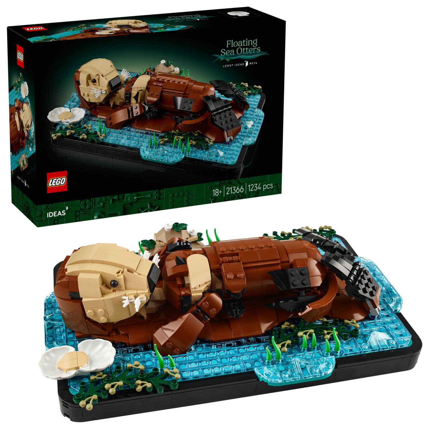 LEGO Ideas Floating Sea Otters 21366 Bausatz für Erwachsene 1234 Teile