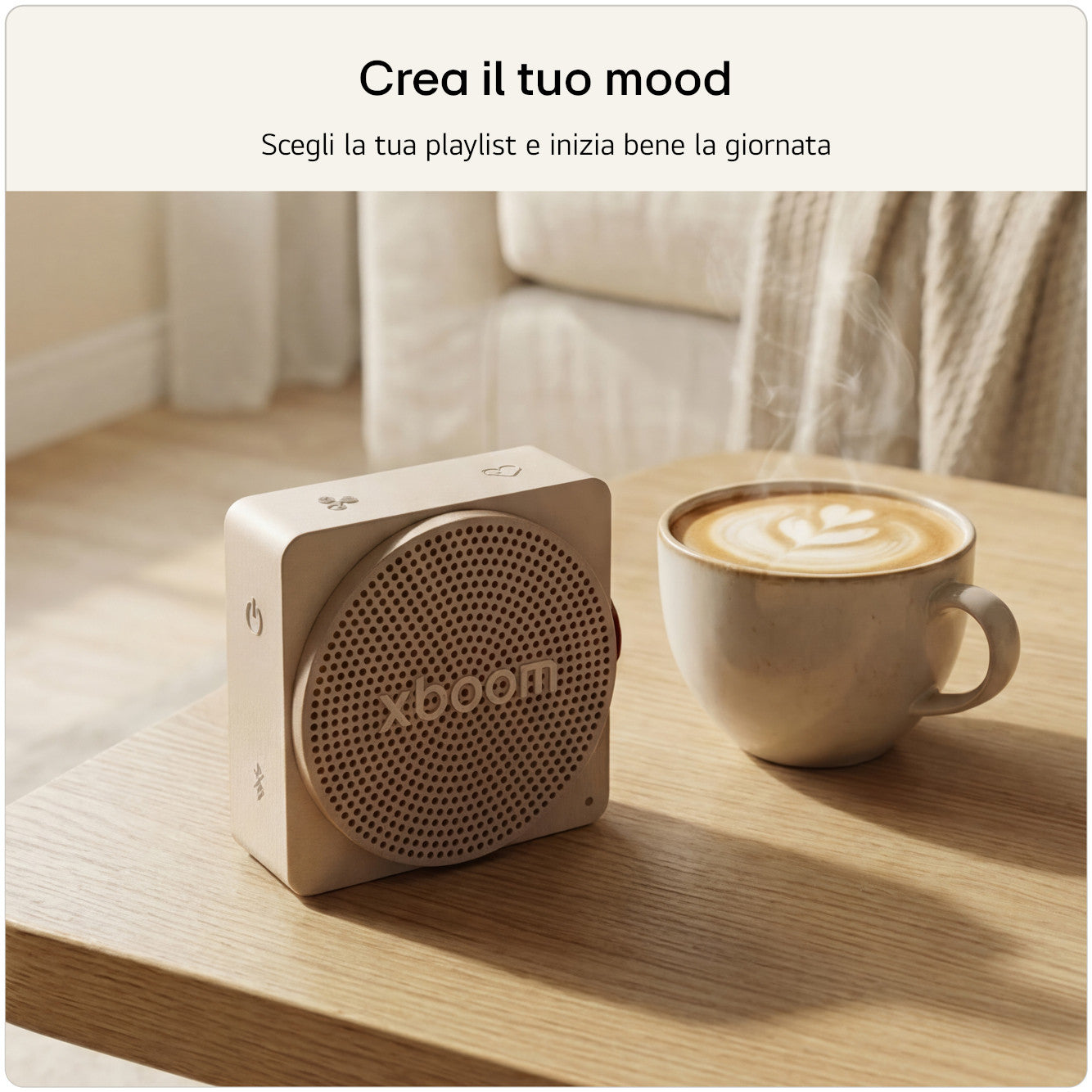 LG xboom Mini by will.i.am, Speaker Bluetooth portatile 5W, Compatto e versatile, 10 ore di autonomia, IP67, Grey