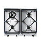 Smeg SRV564GH3 Piano Cottura Acciaio Da Incasso 60 cm Gas 4 Fornelli