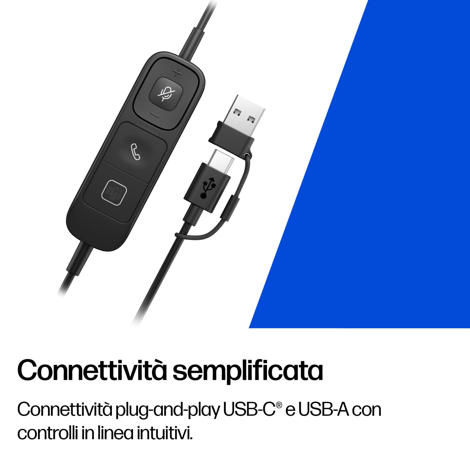 HP Poly Cuffie cablate monoaurali Mission 615 USB