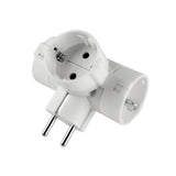 Poly Pool PP2350 Adattatore Con 3 Prese Grandi Standard Tedesco e Spina Schuko 16 A Bianco