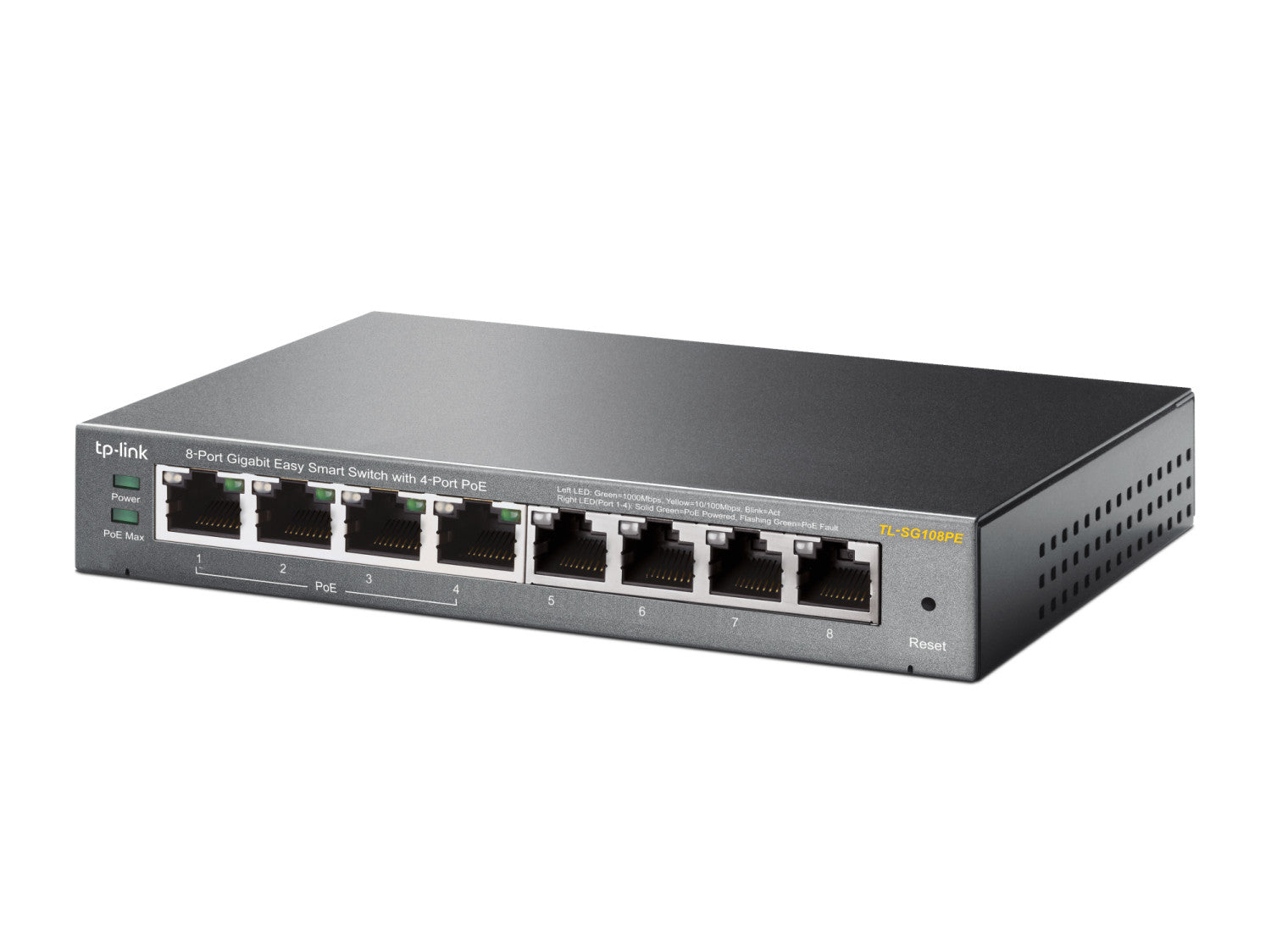 TP-Link TL-SG108PE Gestito L2 Gigabit Ethernet (10/100/1000) Supporto Power over Ethernet (PoE) Nero