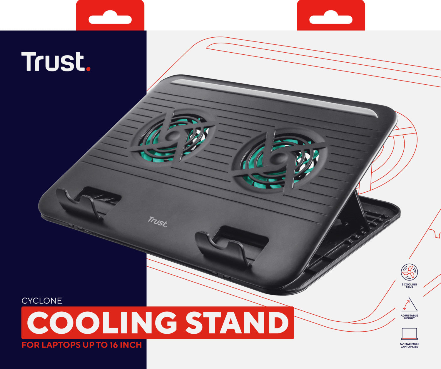 Trust 011754 Stand per Notebook Cooling Cyclone Nero