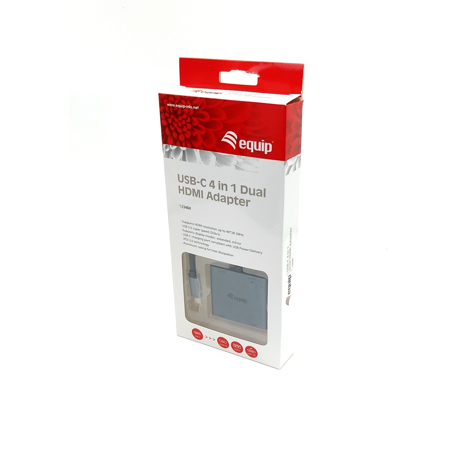 Equip 133484 replicatore di porte e docking station per laptop USB 3.2 Gen 1 (3.1 Gen 1) Type-C Argento