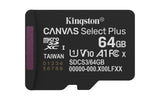 Kingston Technology 64GB microSDXC Canvas Select Plus Gen3 100MB/s A1 (Adattatore SD incluso)