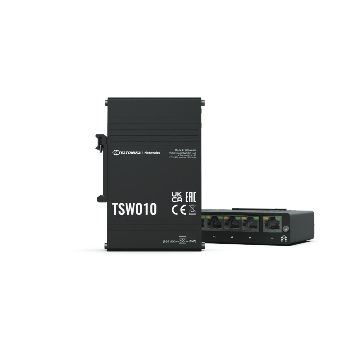 Teltonika TSW010 DIN Rain Switch 5 x Fast Ethernet (10/100) Supporto Power over Ethernet (PoE) Nero