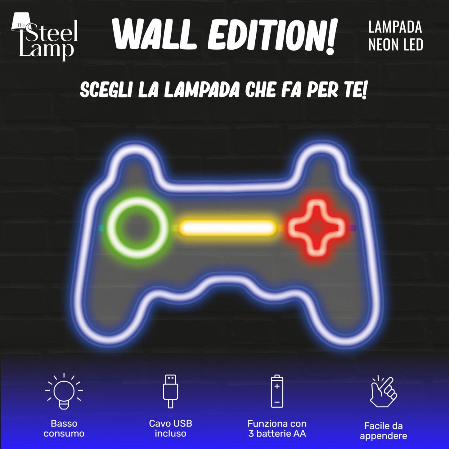 T-Tex Srl Insegna Al Neon Led Joystick Decorativa