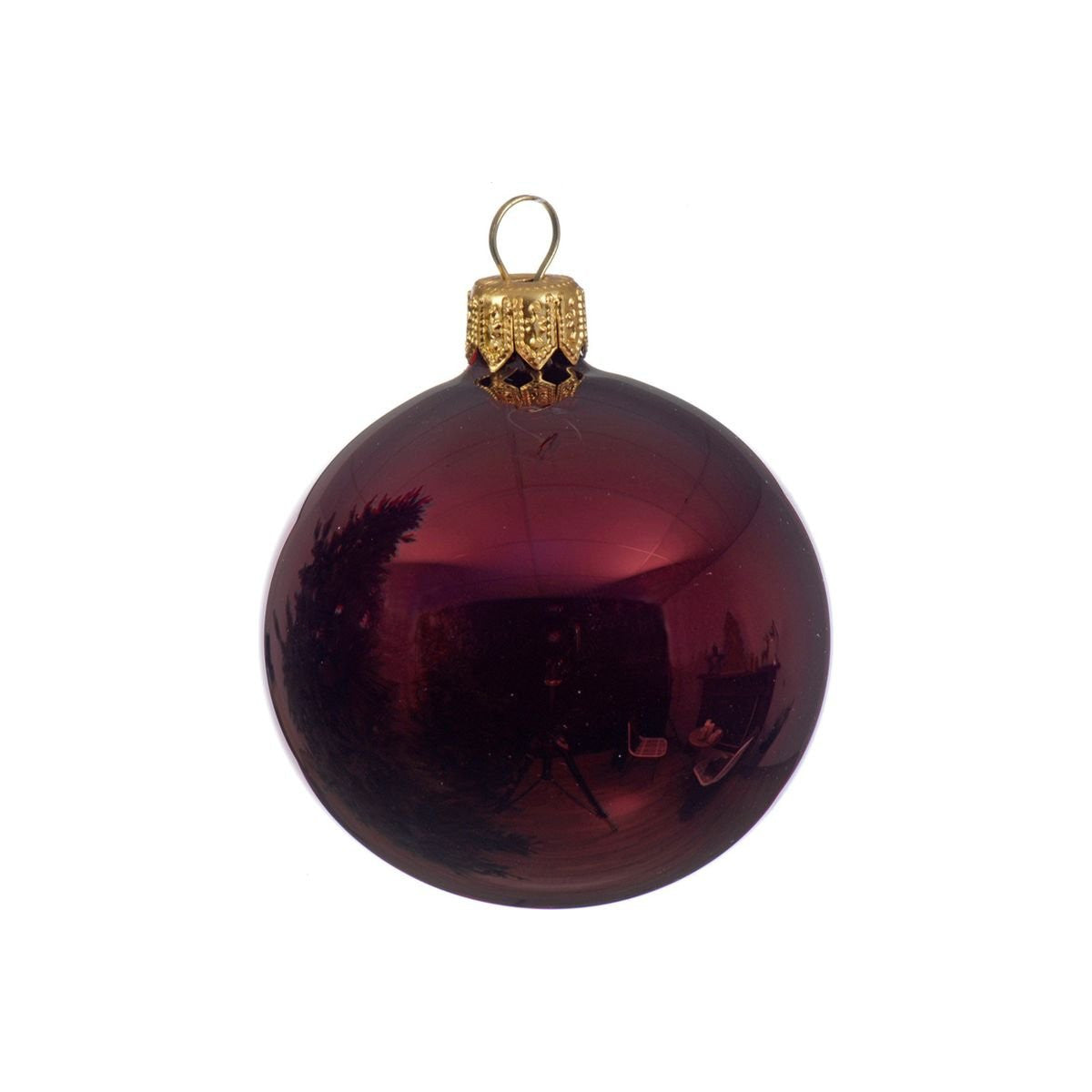 Kaemingk Pallina di Natale Bordeaux 20 cm in Plastica Infragibile