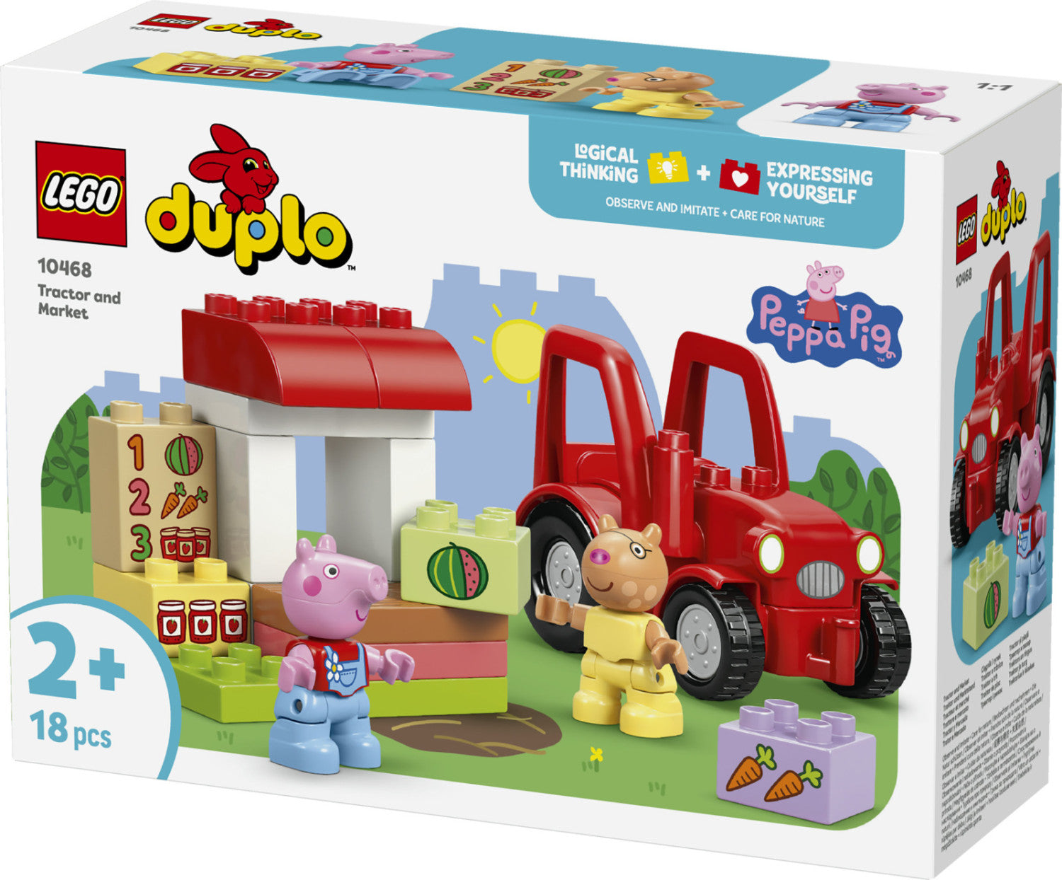 LEGO DUPLO Peppa Pig Trattore e Mercato 10468 18 pezzi da 2 anni