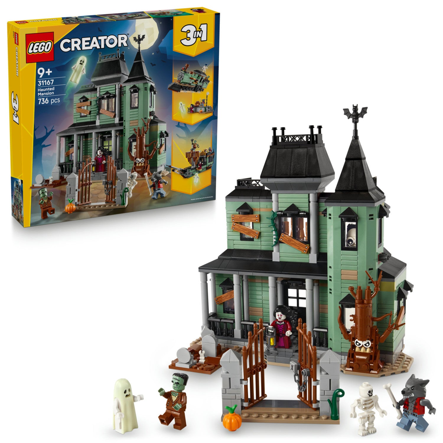 LEGO Creator Villa Spettrale 31167 Set da Costruzione 3 in 1 736 Pezzi 9 Anni