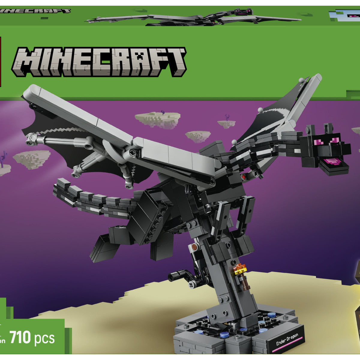 LEGO Minecraft 21595 Drago Dell'End - Set Da Costruzione 710 Pezzi Con Ali Mobili, Parti Snodabili E Supporto - Età 10